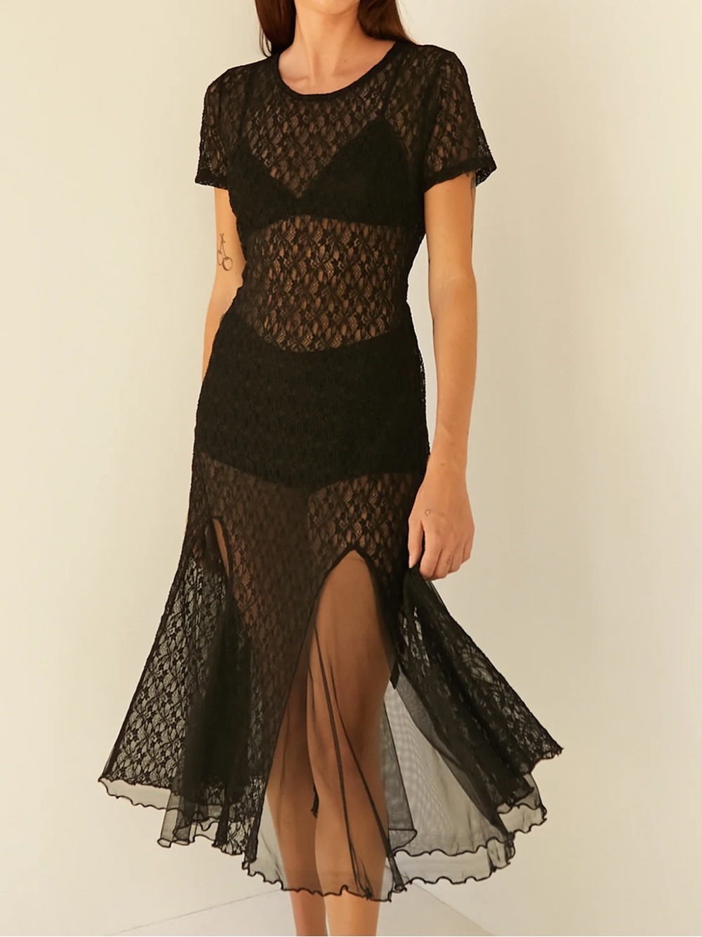 OAK + FORT | Lace Midi Dress